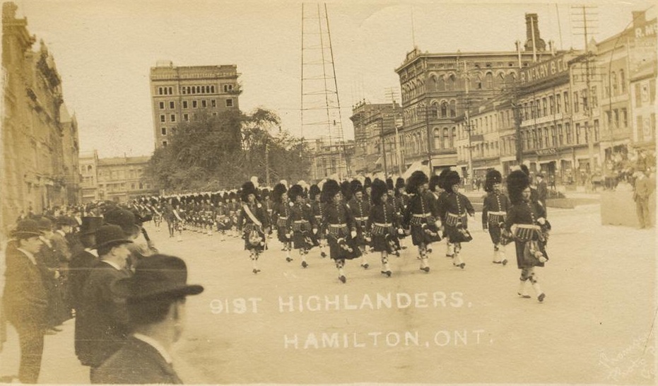 Battalion parade, 9st Highlanders, Hamilton, prior to 1914.