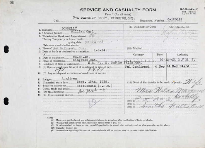 Service and Casualty Form