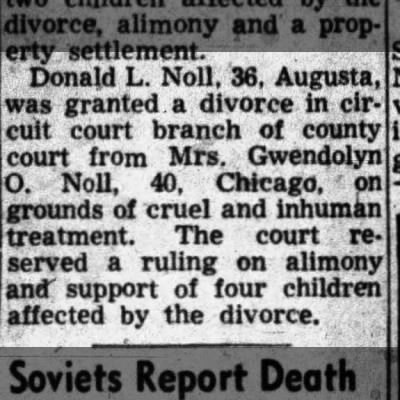 Divorce Notice 1958