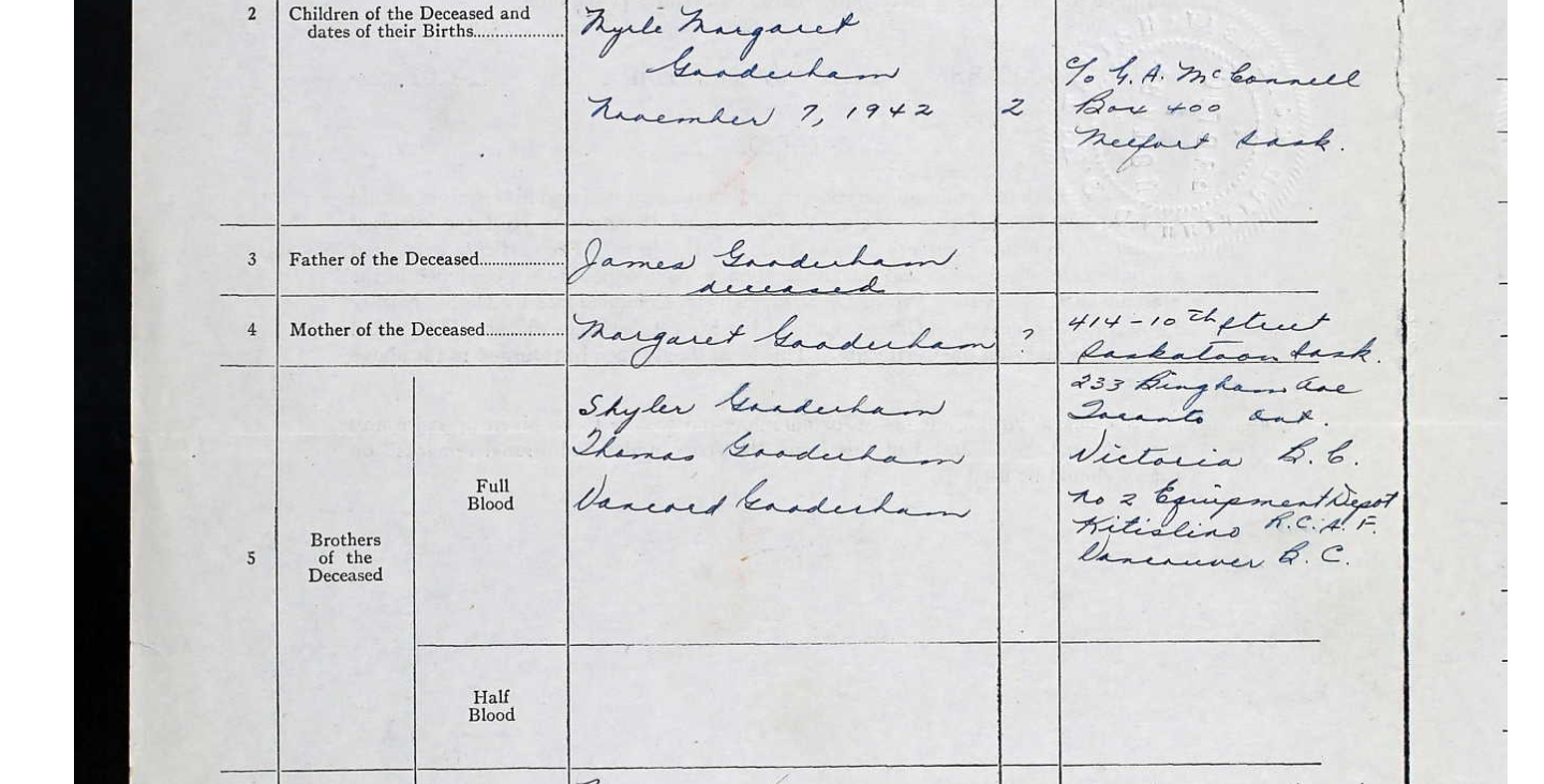 Estates Branch Form 1944