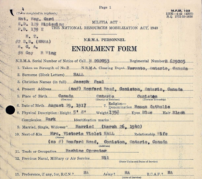 NRMA Personnel Enrolment Form Pte Hall