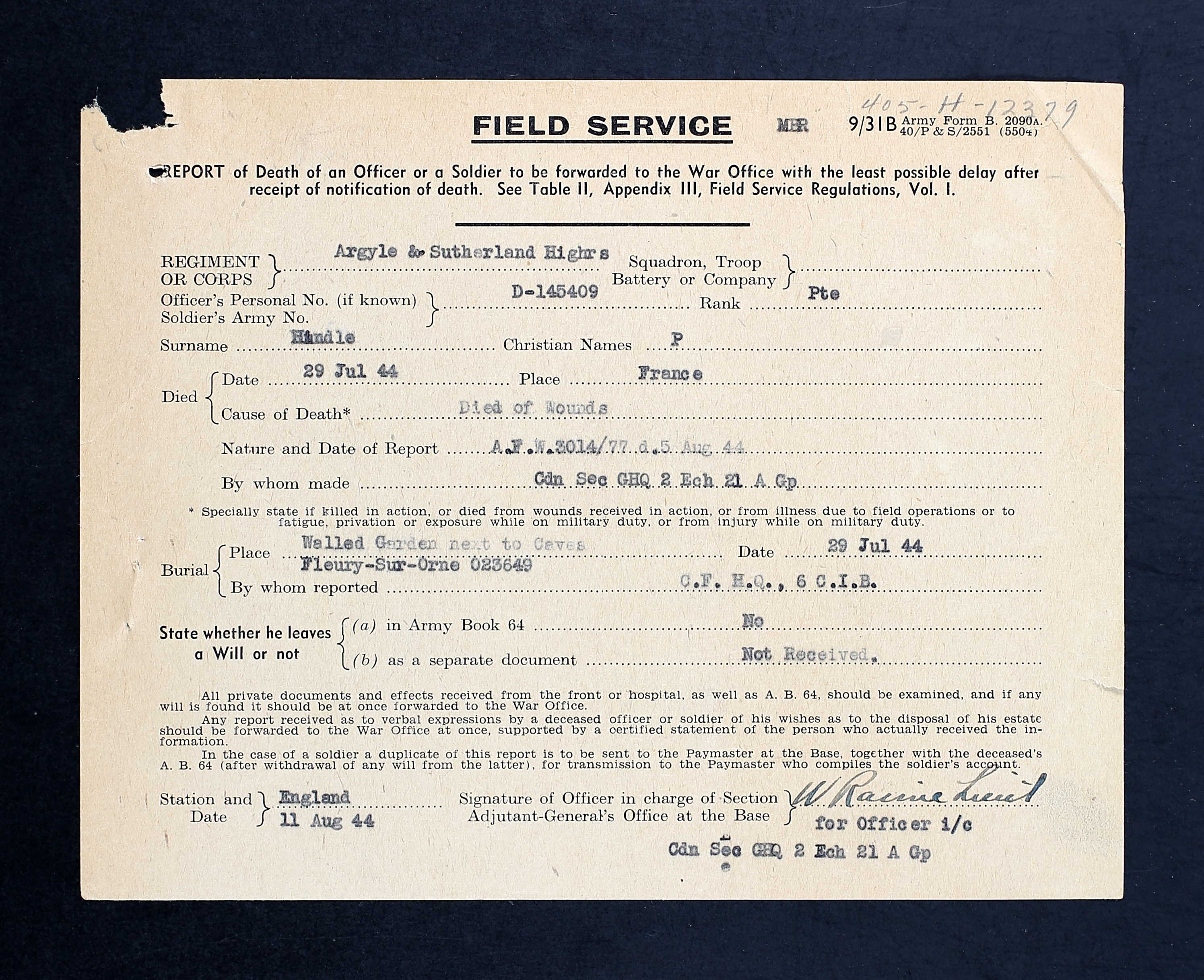 Field Service Form