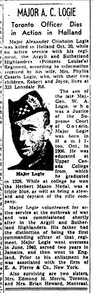 Major Logie obituary