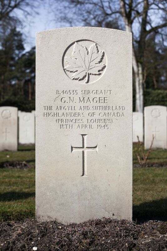 Grave marker, Sgt Gerald Norman Magee