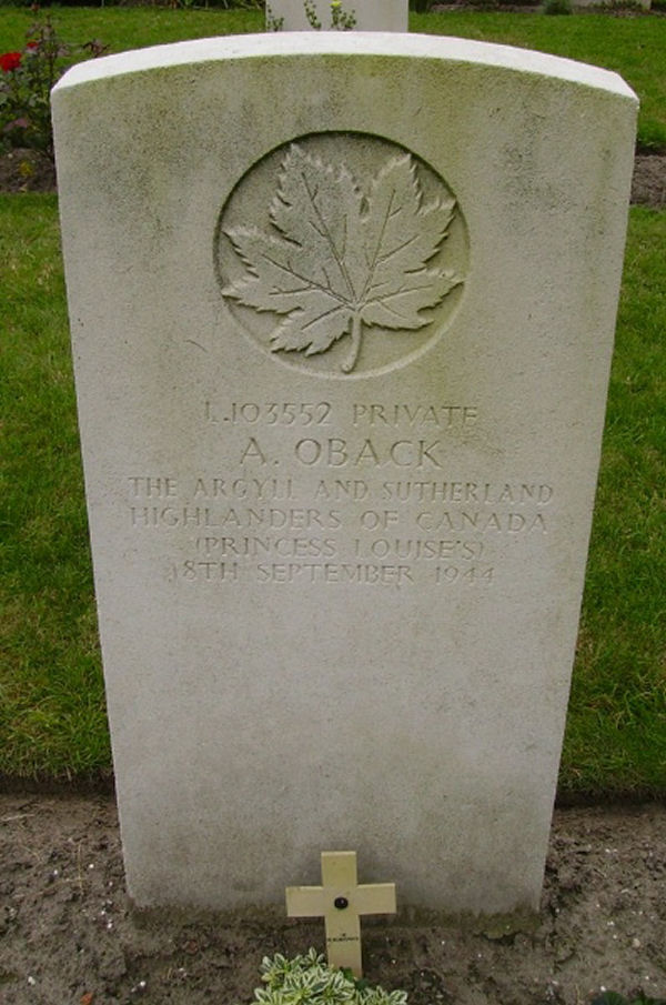 Gravestone Pte Adolph OBack