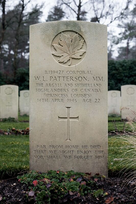 Grave marker, Cpl Welby Lloyd Patterson, MM