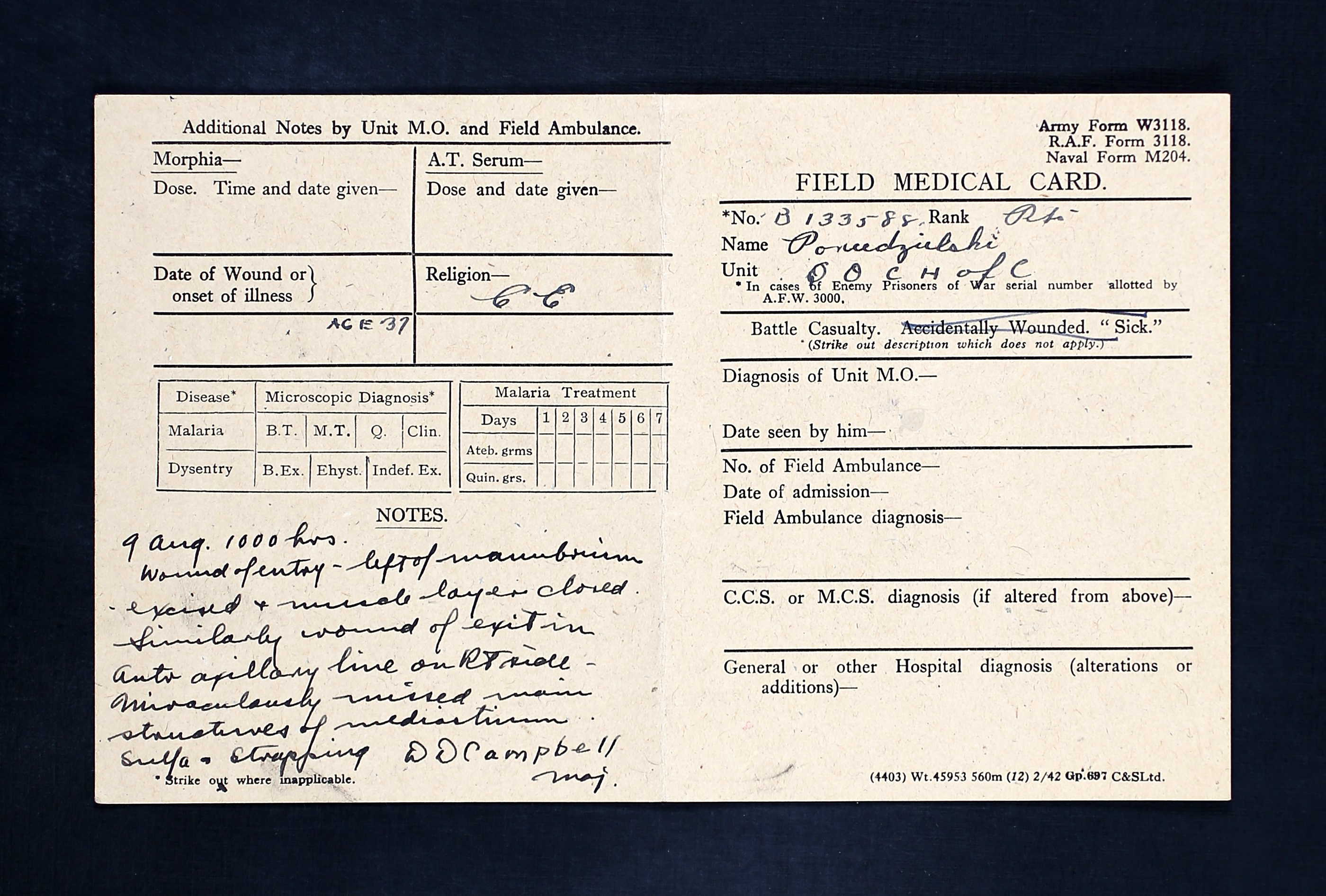 Field Medical Card 1