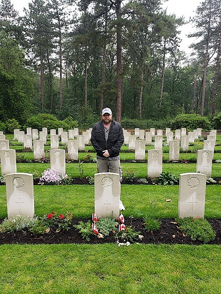 Grandson Dan Choate at Prugh grave