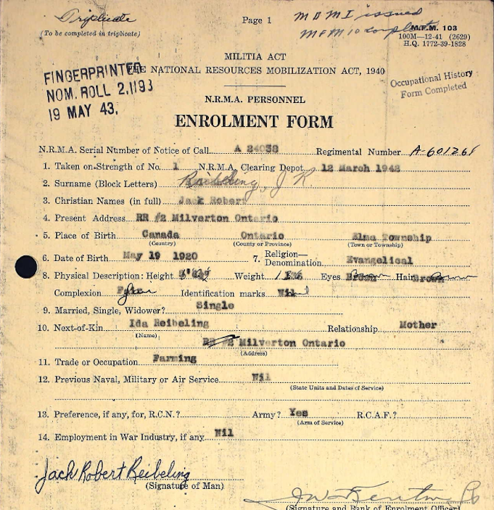 NRMA Personnel Enrolment Form