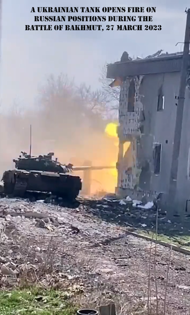 Ukrainian Tank Opens Fire