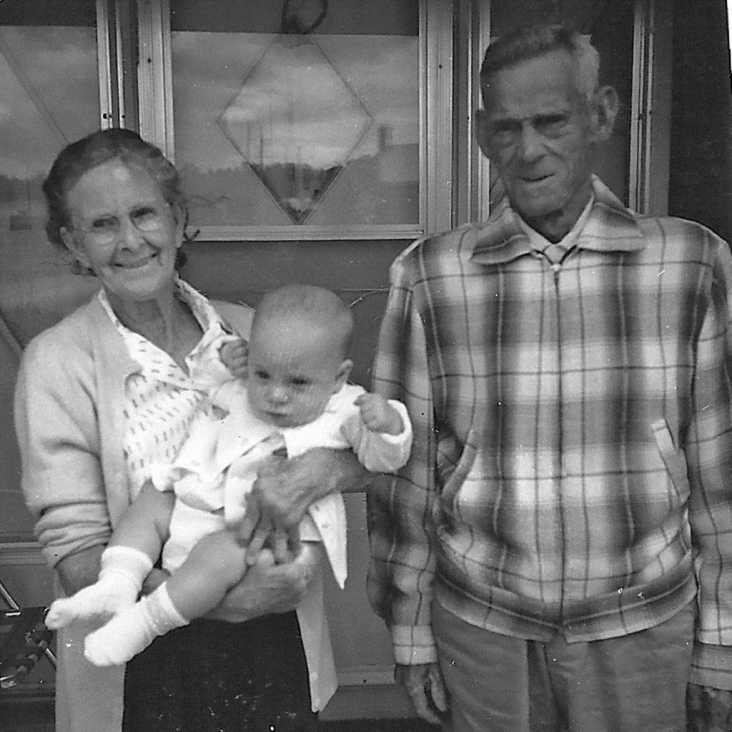Blanche and Fred Woodward Sr with great-grandson Beamsville 1965