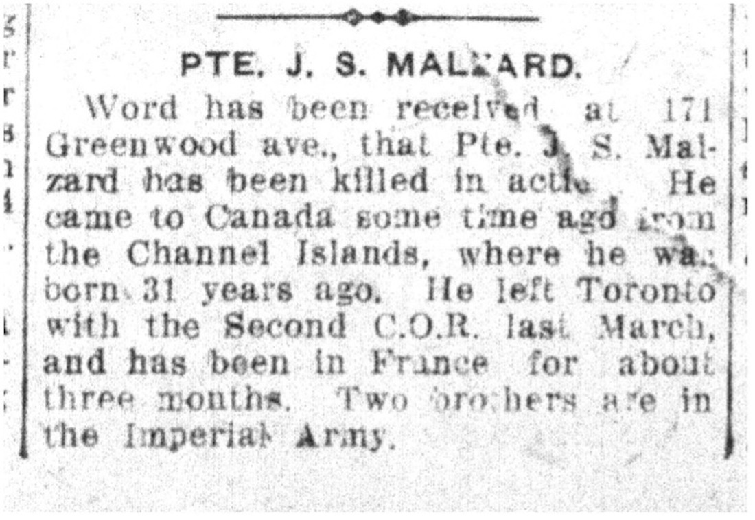 Malzard obituary